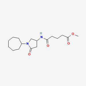 molecular formula C17H28N2O4 B5975524 methyl 5-[(1-cycloheptyl-5-oxo-3-pyrrolidinyl)amino]-5-oxopentanoate 
