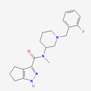 molecular formula C20H25FN4O B5975526 N-[1-(2-fluorobenzyl)-3-piperidinyl]-N-methyl-1,4,5,6-tetrahydrocyclopenta[c]pyrazole-3-carboxamide 