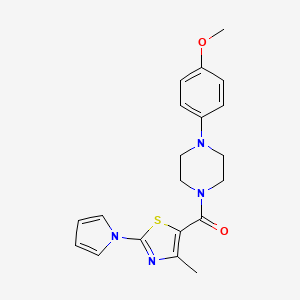 molecular formula C20H22N4O2S B5975556 1-(4-methoxyphenyl)-4-{[4-methyl-2-(1H-pyrrol-1-yl)-1,3-thiazol-5-yl]carbonyl}piperazine 