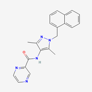 molecular formula C21H19N5O B5975563 N-[3,5-dimethyl-1-(1-naphthylmethyl)-1H-pyrazol-4-yl]-2-pyrazinecarboxamide 