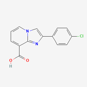 molecular formula C14H9ClN2O2 B597557 2-(4-Chloro-phenyl)-imidazo[1,2-a]pyridine-8-carboxylic acid CAS No. 133427-40-4