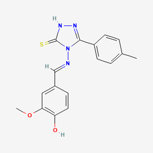 molecular formula C17H16N4O2S B5975577 4-({[3-mercapto-5-(4-methylphenyl)-4H-1,2,4-triazol-4-yl]imino}methyl)-2-methoxyphenol 