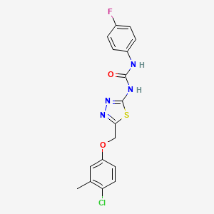 molecular formula C17H14ClFN4O2S B5975585 N-{5-[(4-chloro-3-methylphenoxy)methyl]-1,3,4-thiadiazol-2-yl}-N'-(4-fluorophenyl)urea 