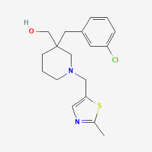 {3-(3-chlorobenzyl)-1-[(2-methyl-1,3-thiazol-5-yl)methyl]-3-piperidinyl}methanol
