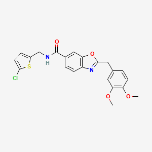 molecular formula C22H19ClN2O4S B5975636 N-[(5-chloro-2-thienyl)methyl]-2-(3,4-dimethoxybenzyl)-1,3-benzoxazole-6-carboxamide 