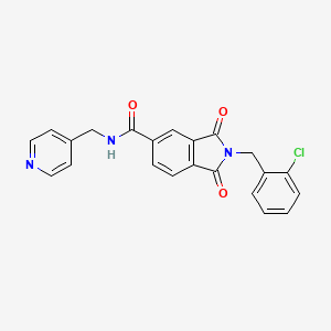 molecular formula C22H16ClN3O3 B5975638 2-(2-chlorobenzyl)-1,3-dioxo-N-(4-pyridinylmethyl)-5-isoindolinecarboxamide 