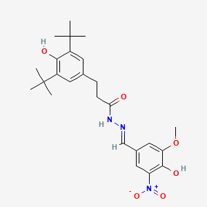 molecular formula C25H33N3O6 B5975646 3-(3,5-di-tert-butyl-4-hydroxyphenyl)-N'-(4-hydroxy-3-methoxy-5-nitrobenzylidene)propanohydrazide 