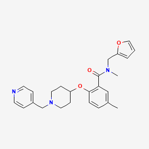 molecular formula C25H29N3O3 B5975650 N-(2-furylmethyl)-N,5-dimethyl-2-{[1-(4-pyridinylmethyl)-4-piperidinyl]oxy}benzamide 