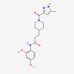 N-(2,4-dimethoxyphenyl)-3-{1-[(5-methyl-1H-pyrazol-3-yl)carbonyl]-4-piperidinyl}propanamide