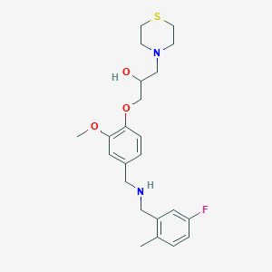 molecular formula C23H31FN2O3S B5975676 1-(4-{[(5-fluoro-2-methylbenzyl)amino]methyl}-2-methoxyphenoxy)-3-(4-thiomorpholinyl)-2-propanol 