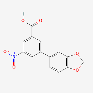molecular formula C14H9NO6 B597568 3-(苯并[d][1,3]二氧杂环-5-基)-5-硝基苯甲酸 CAS No. 1261894-05-6