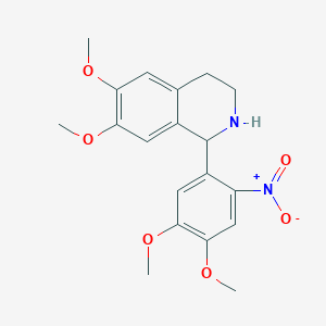 molecular formula C19H22N2O6 B5975689 1-(4,5-dimethoxy-2-nitrophenyl)-6,7-dimethoxy-1,2,3,4-tetrahydroisoquinoline 