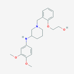 molecular formula C22H30N2O4 B5975693 2-[2-({3-[(3,4-dimethoxyphenyl)amino]-1-piperidinyl}methyl)phenoxy]ethanol 
