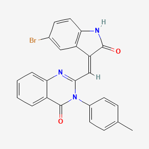 molecular formula C24H16BrN3O2 B5975701 2-[(5-bromo-2-oxo-1,2-dihydro-3H-indol-3-ylidene)methyl]-3-(4-methylphenyl)-4(3H)-quinazolinone 