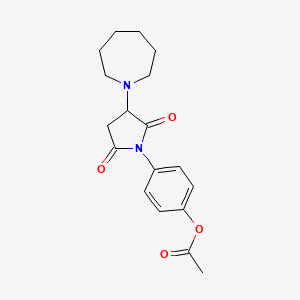molecular formula C18H22N2O4 B5975719 4-[3-(1-azepanyl)-2,5-dioxo-1-pyrrolidinyl]phenyl acetate 