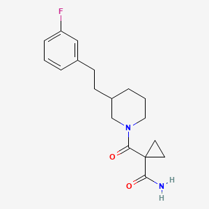 molecular formula C18H23FN2O2 B5975747 1-({3-[2-(3-fluorophenyl)ethyl]-1-piperidinyl}carbonyl)cyclopropanecarboxamide 