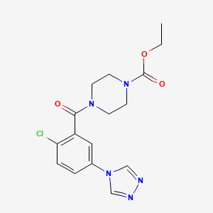 molecular formula C16H18ClN5O3 B5975754 ethyl 4-[2-chloro-5-(4H-1,2,4-triazol-4-yl)benzoyl]-1-piperazinecarboxylate 