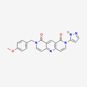molecular formula C22H17N5O3 B5975760 2-(4-methoxybenzyl)-8-(1H-pyrazol-5-yl)pyrido[4,3-b]-1,6-naphthyridine-1,9(2H,8H)-dione 