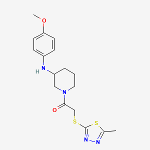molecular formula C17H22N4O2S2 B5975770 N-(4-methoxyphenyl)-1-{[(5-methyl-1,3,4-thiadiazol-2-yl)thio]acetyl}-3-piperidinamine 