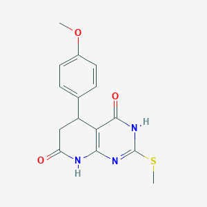 molecular formula C15H15N3O3S B5975774 5-(4-methoxyphenyl)-2-(methylthio)-5,8-dihydropyrido[2,3-d]pyrimidine-4,7(3H,6H)-dione 