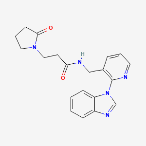 molecular formula C20H21N5O2 B5975790 N-{[2-(1H-benzimidazol-1-yl)-3-pyridinyl]methyl}-3-(2-oxo-1-pyrrolidinyl)propanamide 