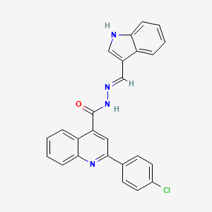 molecular formula C25H17ClN4O B5975808 2-(4-chlorophenyl)-N'-(1H-indol-3-ylmethylene)-4-quinolinecarbohydrazide 