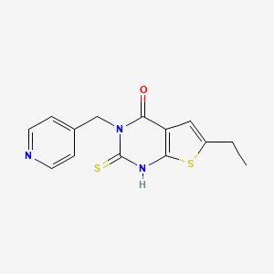 molecular formula C14H13N3OS2 B5975812 6-ethyl-2-mercapto-3-(4-pyridinylmethyl)thieno[2,3-d]pyrimidin-4(3H)-one 
