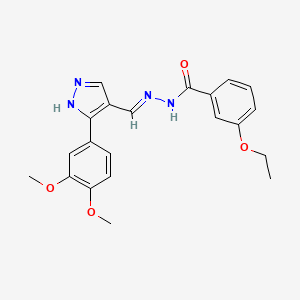 molecular formula C21H22N4O4 B5975816 N'-{[3-(3,4-dimethoxyphenyl)-1H-pyrazol-4-yl]methylene}-3-ethoxybenzohydrazide 