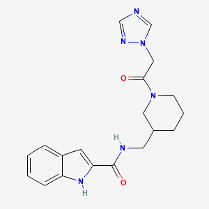 molecular formula C19H22N6O2 B5975820 N-({1-[2-(1H-1,2,4-triazol-1-yl)acetyl]-3-piperidinyl}methyl)-1H-indole-2-carboxamide 