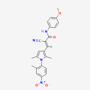 2-cyano-3-[2,5-dimethyl-1-(2-methyl-4-nitrophenyl)-1H-pyrrol-3-yl]-N-(4-methoxyphenyl)acrylamide