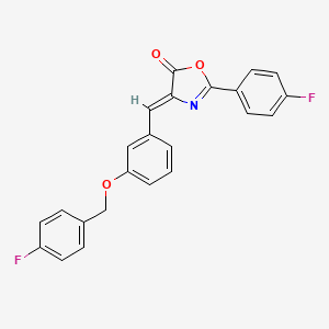molecular formula C23H15F2NO3 B5975827 4-{3-[(4-fluorobenzyl)oxy]benzylidene}-2-(4-fluorophenyl)-1,3-oxazol-5(4H)-one 