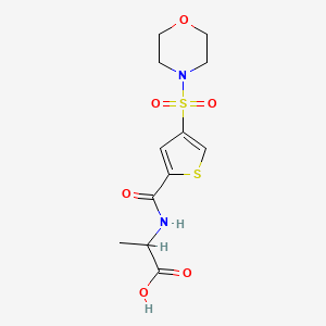molecular formula C12H16N2O6S2 B5975831 N-{[4-(4-morpholinylsulfonyl)-2-thienyl]carbonyl}alanine 