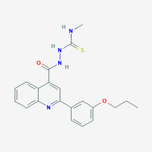 molecular formula C21H22N4O2S B5975847 N-methyl-2-{[2-(3-propoxyphenyl)-4-quinolinyl]carbonyl}hydrazinecarbothioamide 