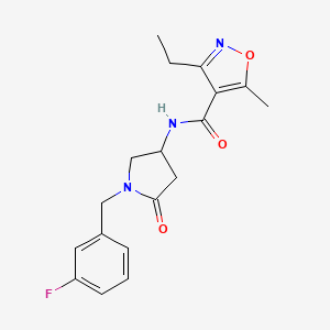 molecular formula C18H20FN3O3 B5975859 3-ethyl-N-[1-(3-fluorobenzyl)-5-oxo-3-pyrrolidinyl]-5-methyl-4-isoxazolecarboxamide 