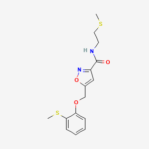 molecular formula C15H18N2O3S2 B5975863 N-[2-(methylthio)ethyl]-5-{[2-(methylthio)phenoxy]methyl}-3-isoxazolecarboxamide 