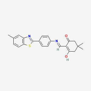 molecular formula C23H22N2O2S B5975864 5,5-dimethyl-2-({[4-(5-methyl-1,3-benzothiazol-2-yl)phenyl]amino}methylene)-1,3-cyclohexanedione 