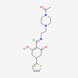molecular formula C19H25N3O3S B5975867 2-({[2-(4-acetyl-1-piperazinyl)ethyl]amino}methylene)-5-(2-thienyl)-1,3-cyclohexanedione 