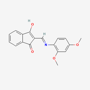 molecular formula C18H15NO4 B5975872 2-{[(2,4-dimethoxyphenyl)amino]methylene}-1H-indene-1,3(2H)-dione 