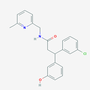 molecular formula C22H21ClN2O2 B5975876 3-(3-chlorophenyl)-3-(3-hydroxyphenyl)-N-[(6-methyl-2-pyridinyl)methyl]propanamide 