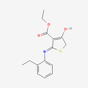 molecular formula C15H17NO3S B5975885 ethyl 2-[(2-ethylphenyl)amino]-4-oxo-4,5-dihydro-3-thiophenecarboxylate 