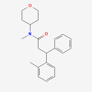molecular formula C22H27NO2 B5975888 N-methyl-3-(2-methylphenyl)-3-phenyl-N-(tetrahydro-2H-pyran-4-yl)propanamide 