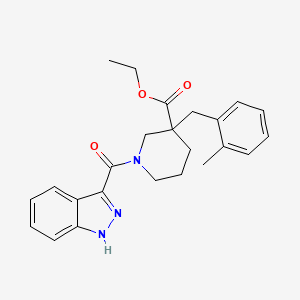 molecular formula C24H27N3O3 B5975897 ethyl 1-(1H-indazol-3-ylcarbonyl)-3-(2-methylbenzyl)-3-piperidinecarboxylate 