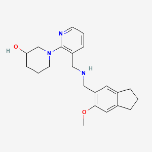 1-[3-({[(6-methoxy-2,3-dihydro-1H-inden-5-yl)methyl]amino}methyl)-2-pyridinyl]-3-piperidinol