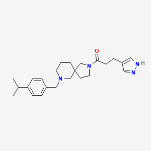 molecular formula C24H34N4O B5975913 7-(4-isopropylbenzyl)-2-[3-(1H-pyrazol-4-yl)propanoyl]-2,7-diazaspiro[4.5]decane 