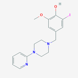 molecular formula C17H20IN3O2 B5975931 2-iodo-6-methoxy-4-{[4-(2-pyridinyl)-1-piperazinyl]methyl}phenol 