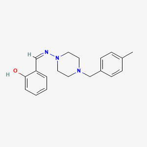 molecular formula C19H23N3O B5975936 2-({[4-(4-methylbenzyl)-1-piperazinyl]imino}methyl)phenol 