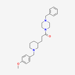 molecular formula C27H37N3O2 B5975942 1-benzyl-4-{3-[1-(4-methoxybenzyl)-3-piperidinyl]propanoyl}piperazine 