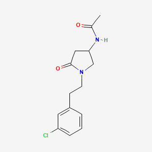 molecular formula C14H17ClN2O2 B5975947 N-{1-[2-(3-chlorophenyl)ethyl]-5-oxo-3-pyrrolidinyl}acetamide 
