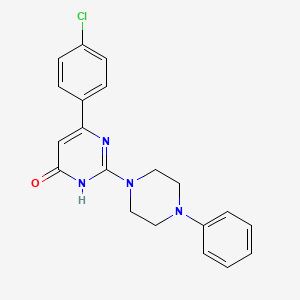 molecular formula C20H19ClN4O B5975948 6-(4-chlorophenyl)-2-(4-phenyl-1-piperazinyl)-4(3H)-pyrimidinone 