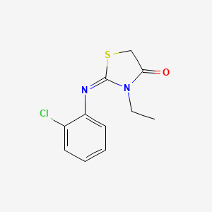 molecular formula C11H11ClN2OS B5975950 2-[(2-chlorophenyl)imino]-3-ethyl-1,3-thiazolidin-4-one 